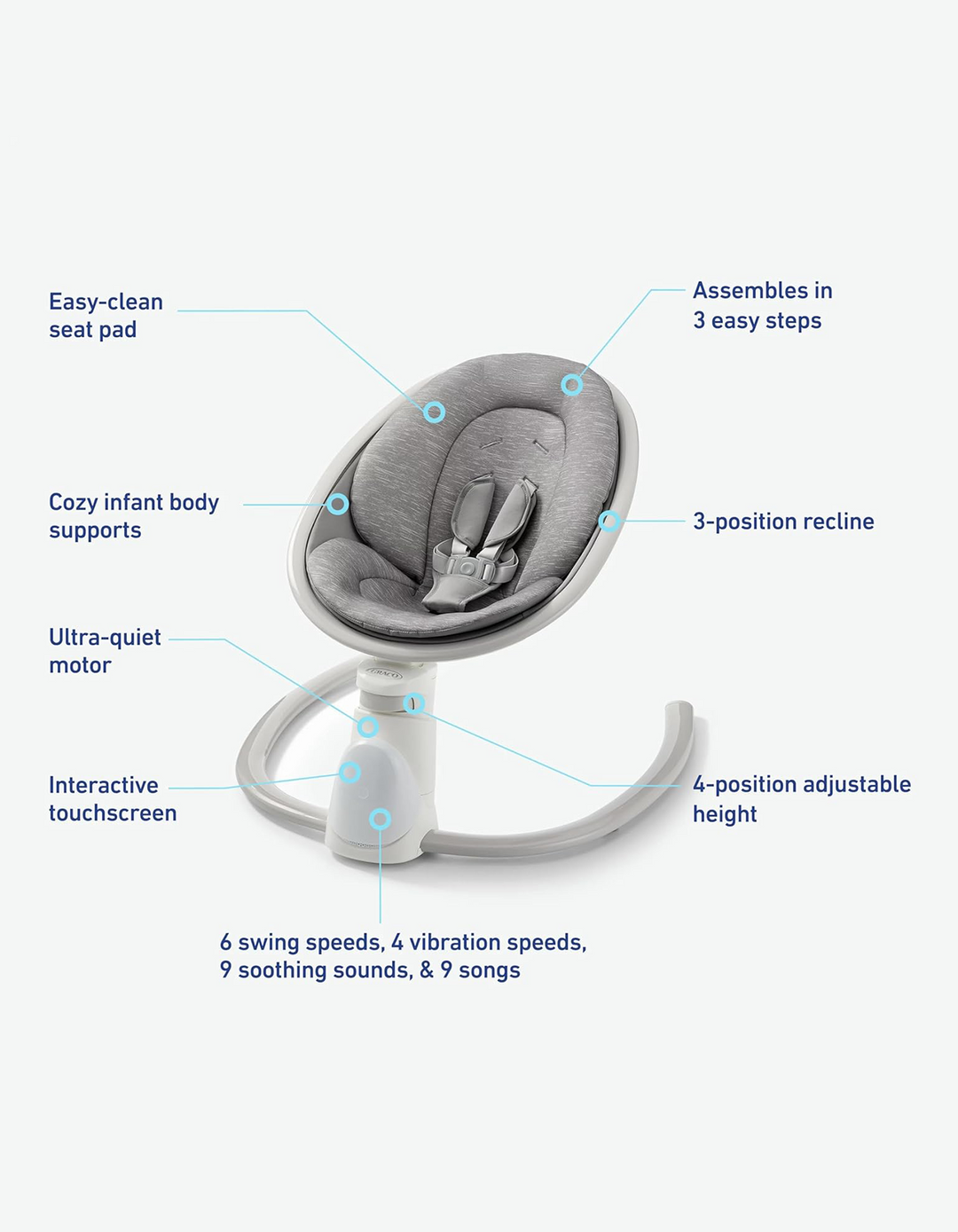 Graco® Soothe ’n Sway® Baby Swing with Bluetooth Lucca G-1AV00LCC 2203029 at Zubaidas® - Pakistan’s No. 1 and the most trusted baby and kids store for over 50 years. Shop Online. Nationwide Delivery. Best Prices.
