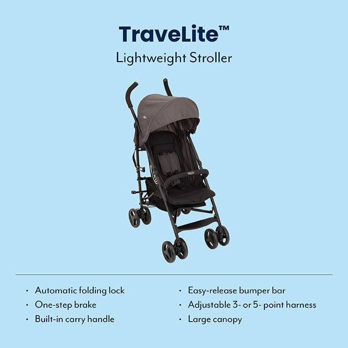 Graco® TraveLite™ Lightweight Stroller Black/Grey 6BF999BGREU at Zubaidas® - Pakistan’s No. 1 and the most trusted baby and kids store for over 50 years. Shop Online. Nationwide Delivery. Best Prices.