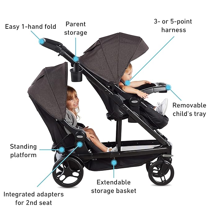 graco uno 2 duo double stroller Graco® UNO2DUO™ Double Stroller Oakley 6CW100OKL 2065601 at Zubaidas® – Zubaidas Official™