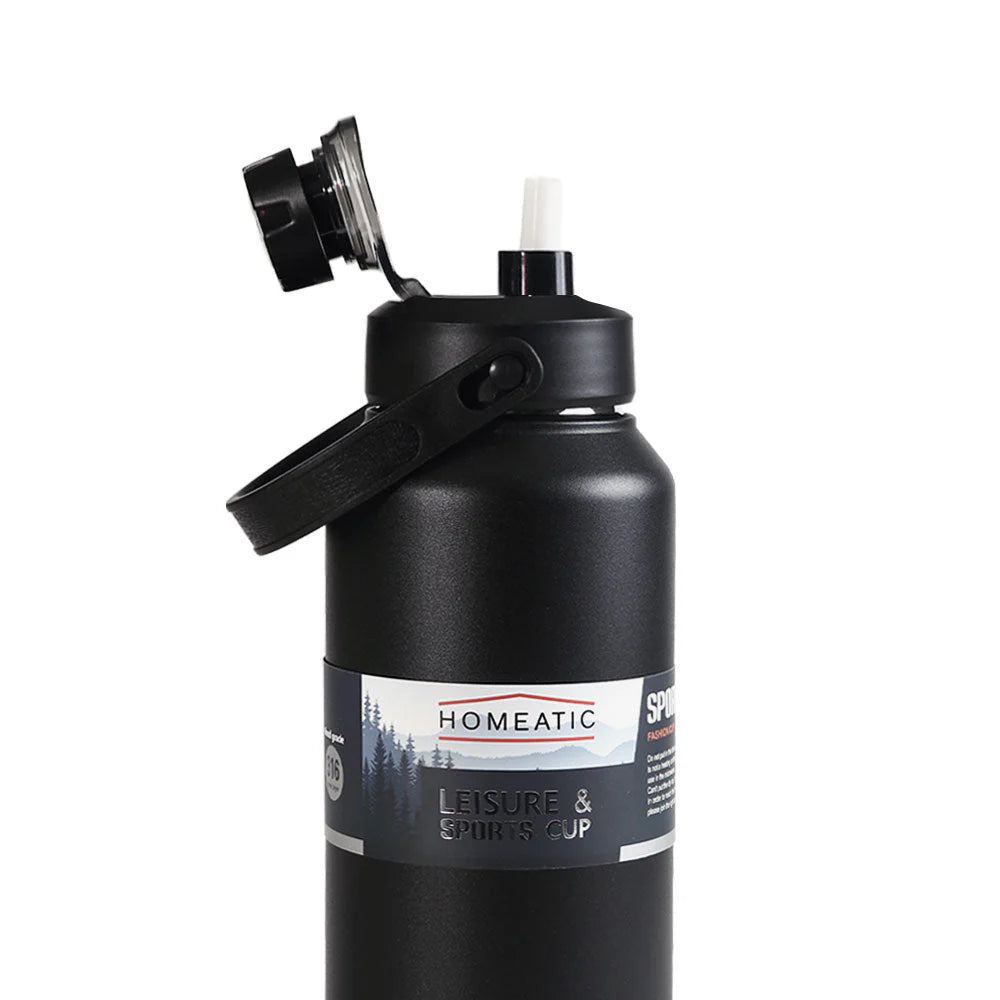 Homeatic Leisure and Sports Vacuum Flask 1300ML Black Steel Water Bottle at Zubaidas Official Pakistan