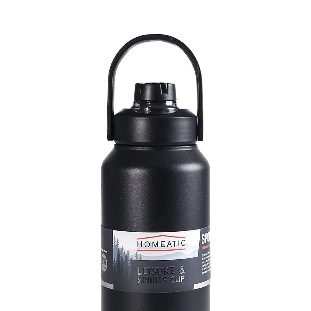 Homeatic Leisure and Sports Vacuum Flask 1300ML Black Steel Water Bottle at Zubaidas Online Pakistan