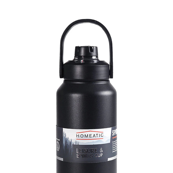 Homeatic Leisure and Sports Vacuum Flask 1300ML Black Steel Water Bottle at Zubaidas Online Pakistan