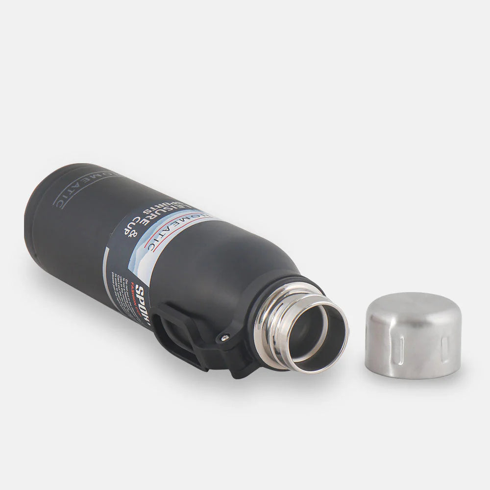 Homeatic Leisure and Sports Vacuum Flask 700ML Black Steel Water Bottle at Zubaidas Online Pakistan