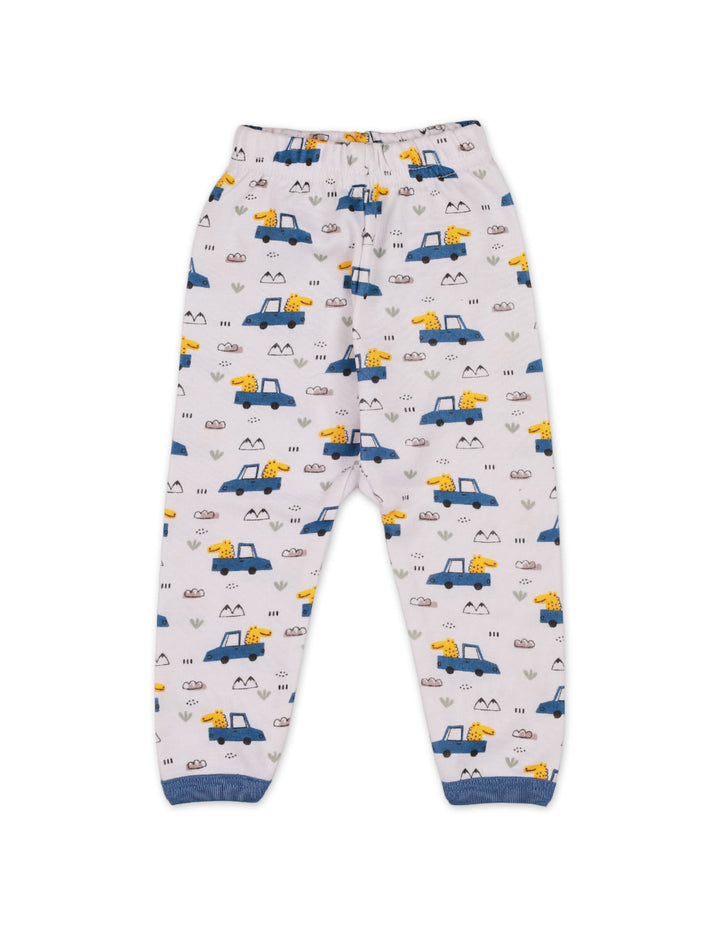 Infant Baby Boys Sleeping Suits Bambies Dino White and Blue at Zubaidas Official