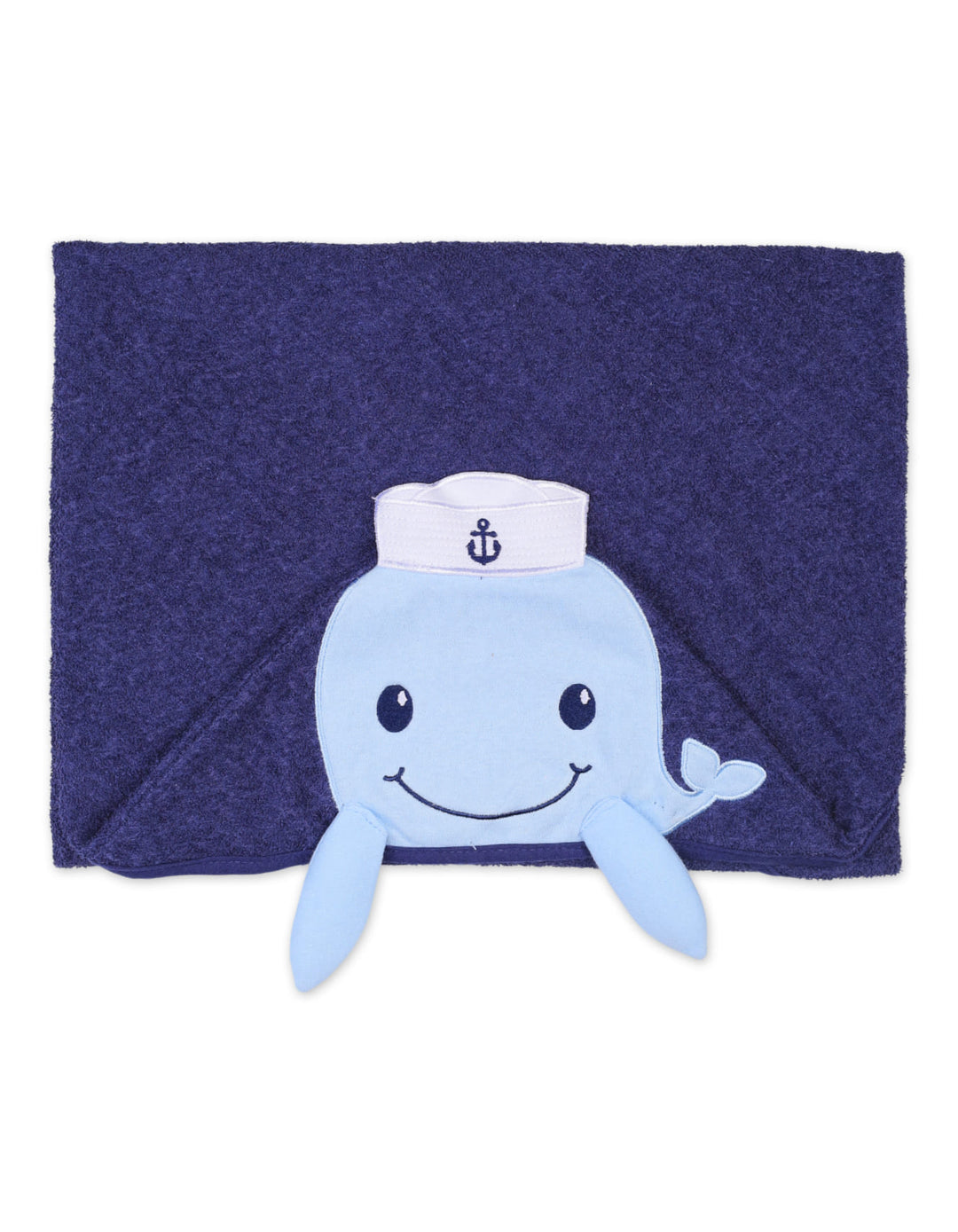 Infant Boys Bath Towel Hooded Whale Blue and Navy Blue at Zubaidas Online Pakistan