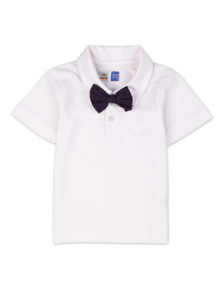 Infant Boys Dungaree Romper Bambies White and Navy at Zubaidas Pakistan