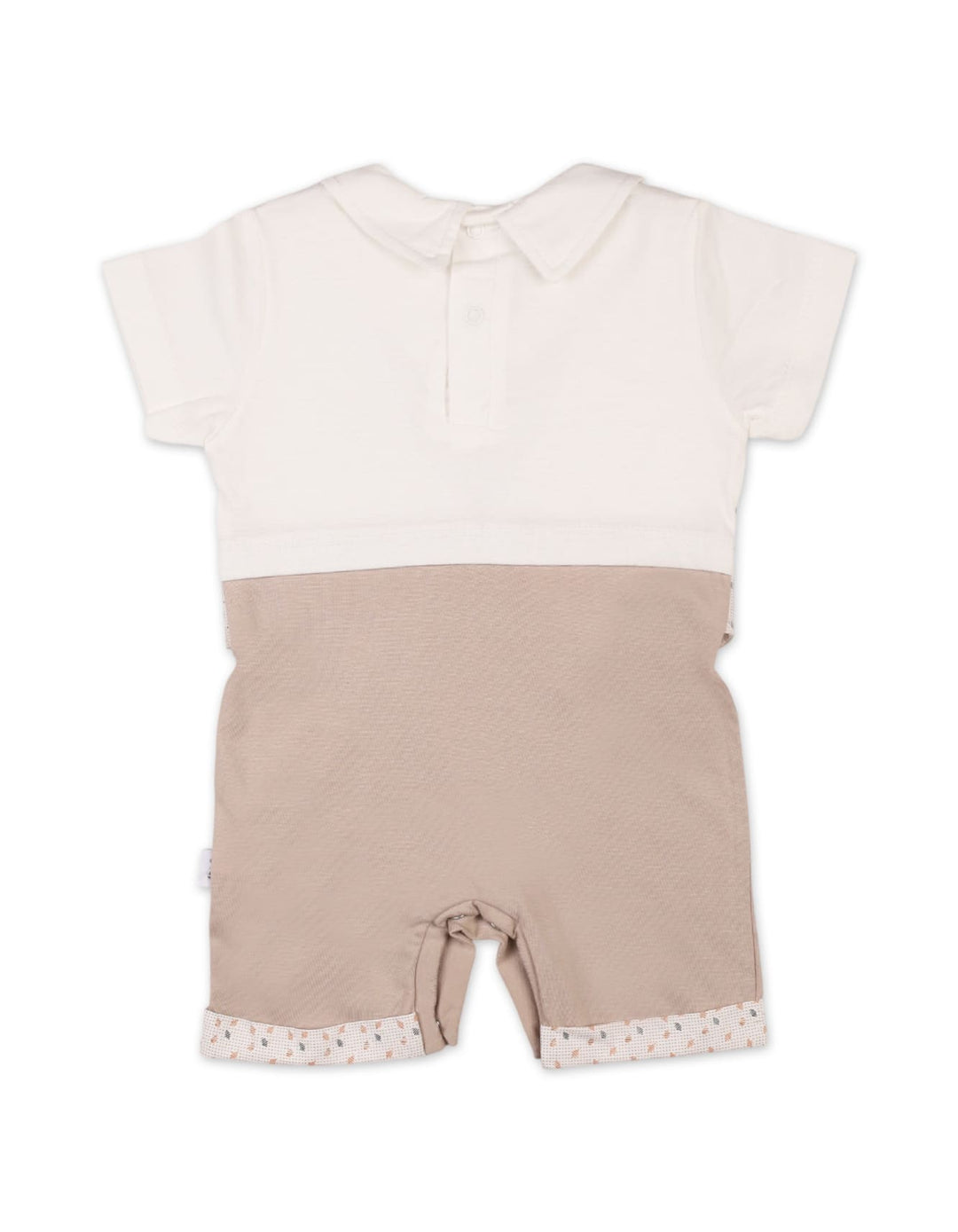 Infant Boys Summer Romper Beige and White Premium Turkish Collection at Zubaidas Online Pakistan