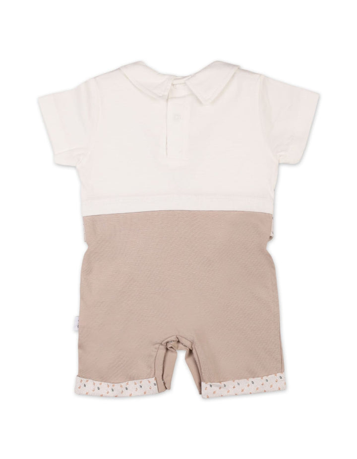 Infant Boys Summer Romper Beige and White Premium Turkish Collection at Zubaidas Online Pakistan