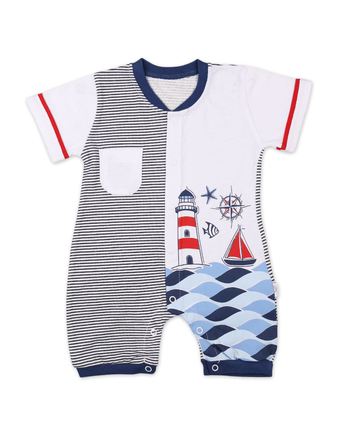 Infant Boys Summer Romper Blue Premium Turkish Collection at Zubaidas