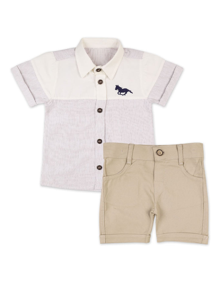 Infant Boys Summer Suit Beige Premium Turkish Collection at Zubaidas