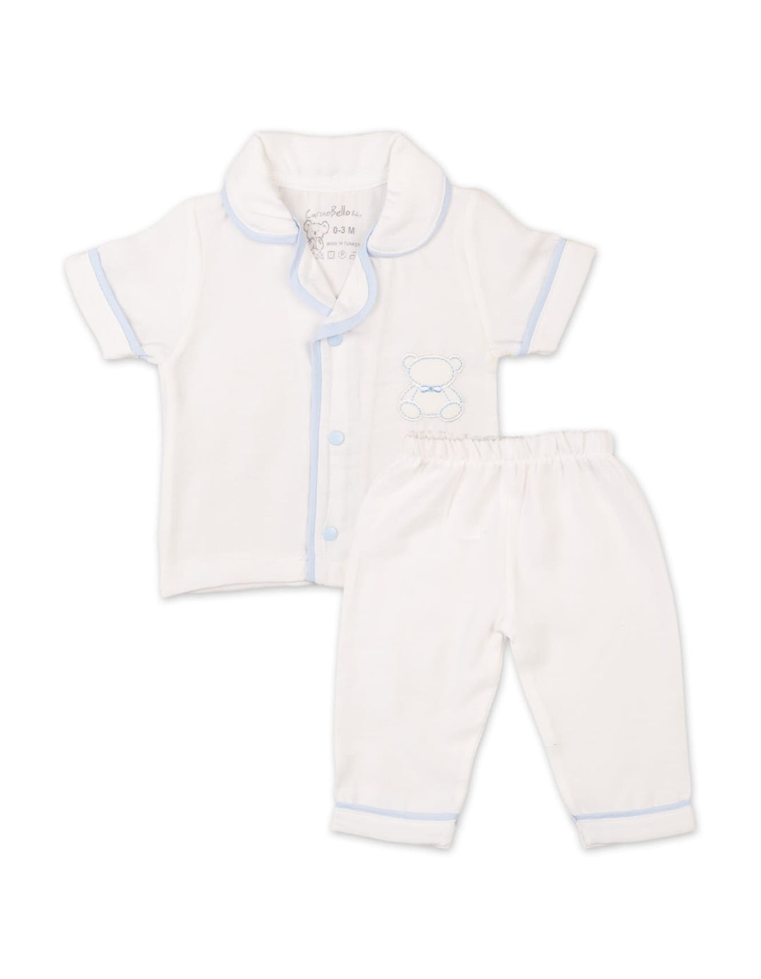 Infant Boys Summer Suit Blue and White Premium Turkish Collection at Zubaidas