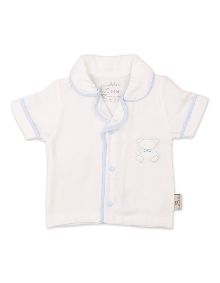 Infant Boys Summer Suit Blue and White Premium Turkish Collection at Zubaidas Official Pakistan