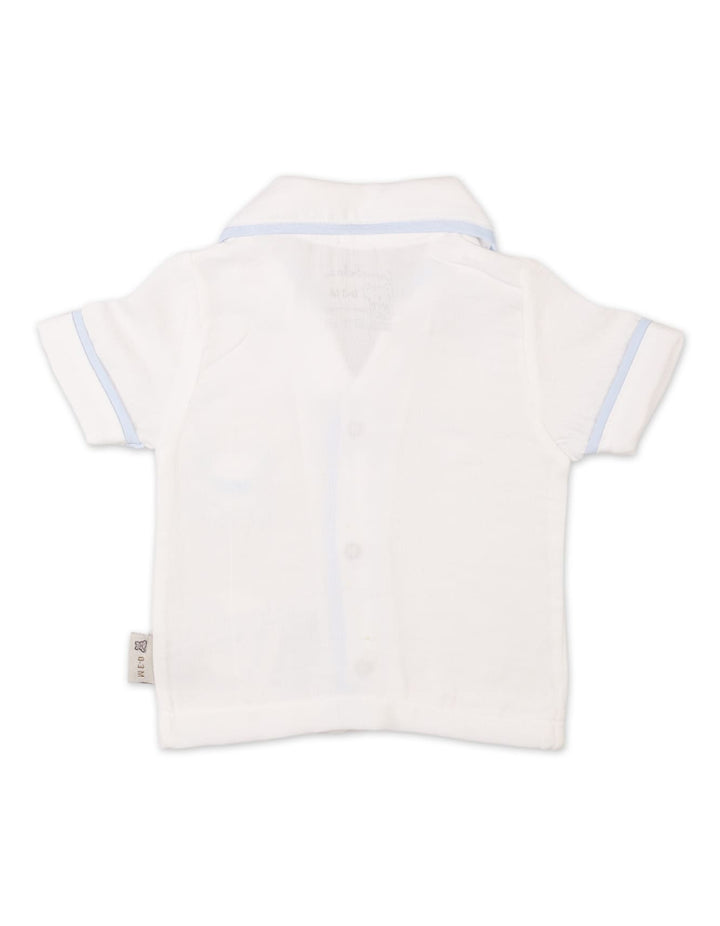 Infant Boys Summer Suit Blue and White Premium Turkish Collection at Zubaidas #1 Baby Shop in Pakistan