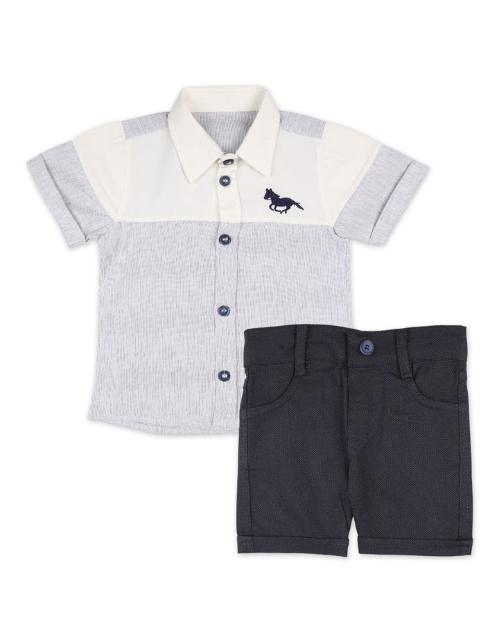 Infant Boys Summer Suit Grey Premium Turkish Collection at Zubaidas