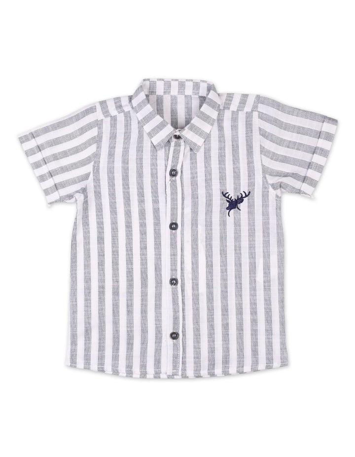 Infant Boys Summer Suit Grey Stripes Premium Turkish Collection at Zubaidas Official Pakistan