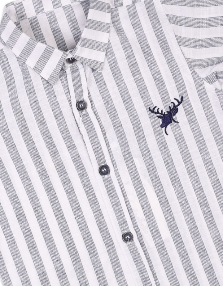 Infant Boys Summer Suit Grey Stripes Premium Turkish Collection at Zubaidas Online Pakistan