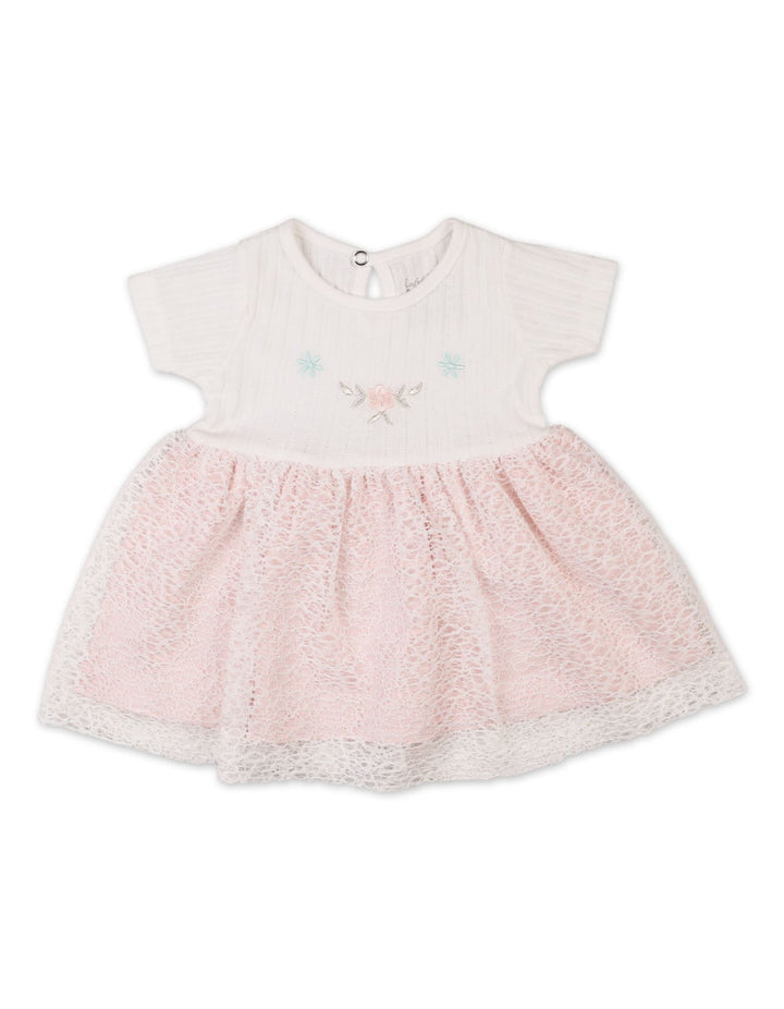 Infant Girls Summer Dress White and Peach Premium Turkish Collection at Zubaidas