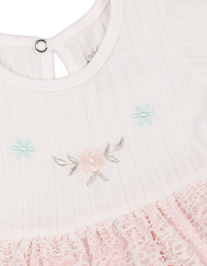 Infant Girls Summer Dress White and Peach Premium Turkish Collection at Zubaidas Online Pakistan