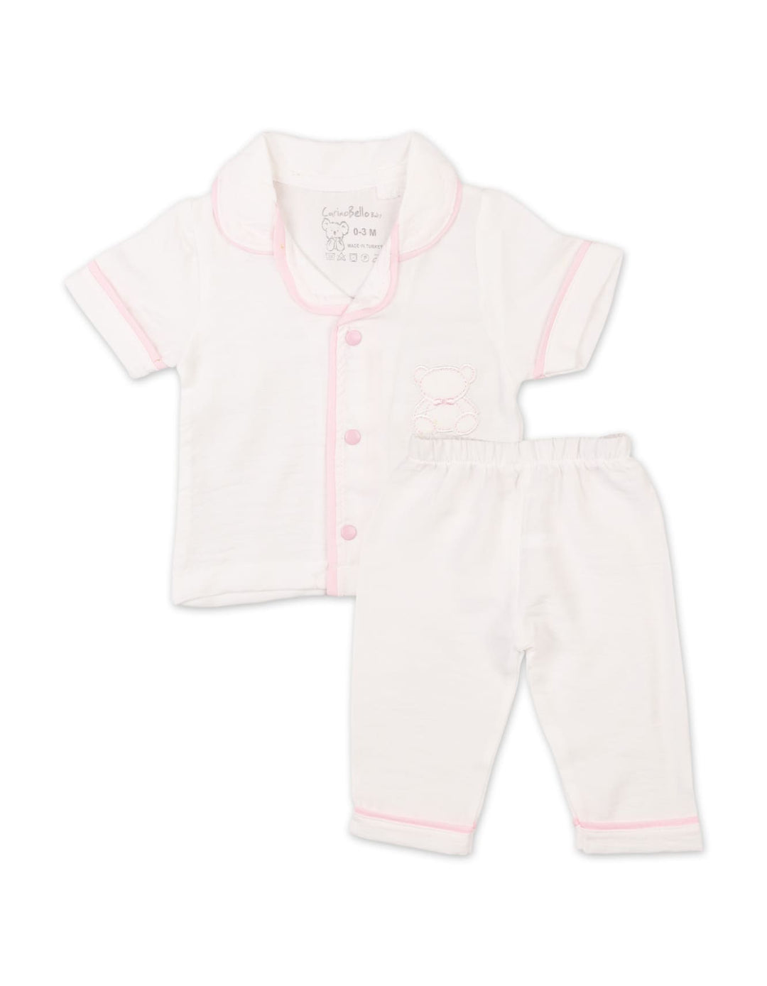 Infant Girls Summer Suit Pink and White Premium Turkish Collection at Zubaidas