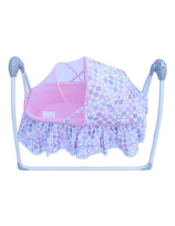 Infant Electric Foldable Bassinet Swings Bambies Pink BM-SW-012 at Zubaidas - Pakistan's No 1 and most trusted Baby and Kids Store serving Parents for over 50 years