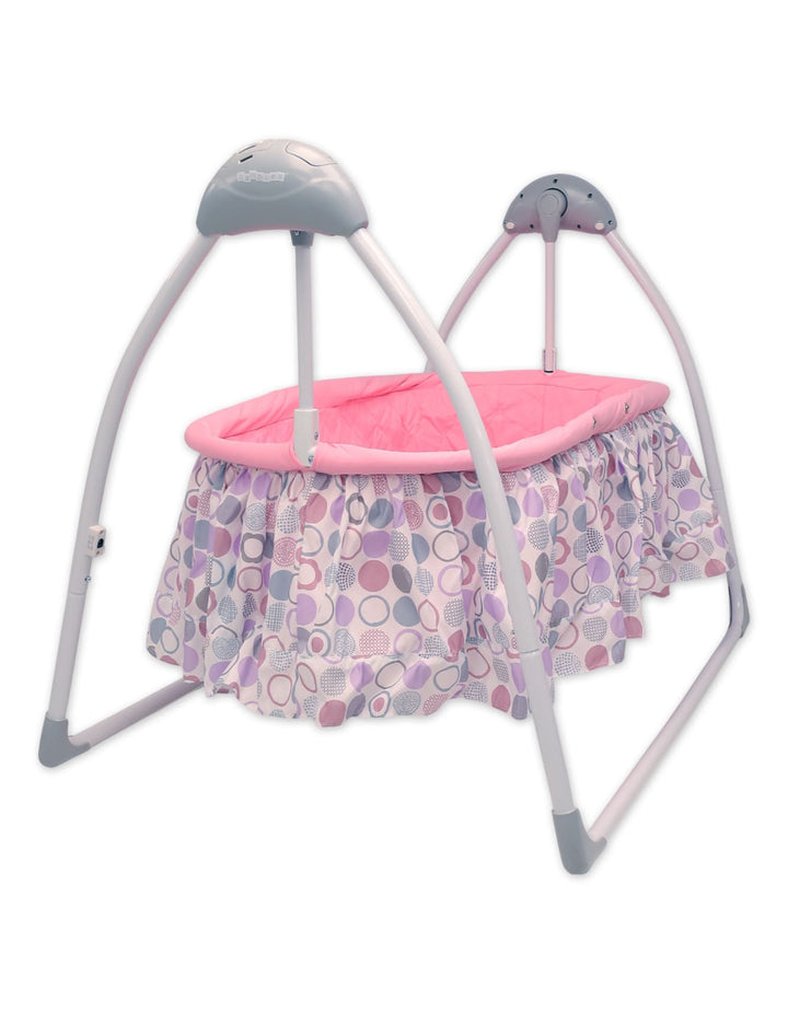 Infant Electric Foldable Bassinet Swings Bambies Pink BM-SW-012 at Zubaidas - Pakistan's No 1 and most trusted Baby and Kids Store serving Parents for over 50 years