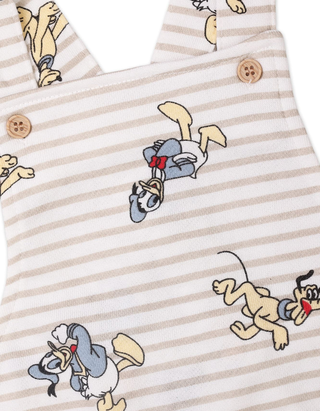 Infants 2 Pieces Dungaree Winter Wear Bambies Striped Cream and Beige at Zubaidas Official Pakistan