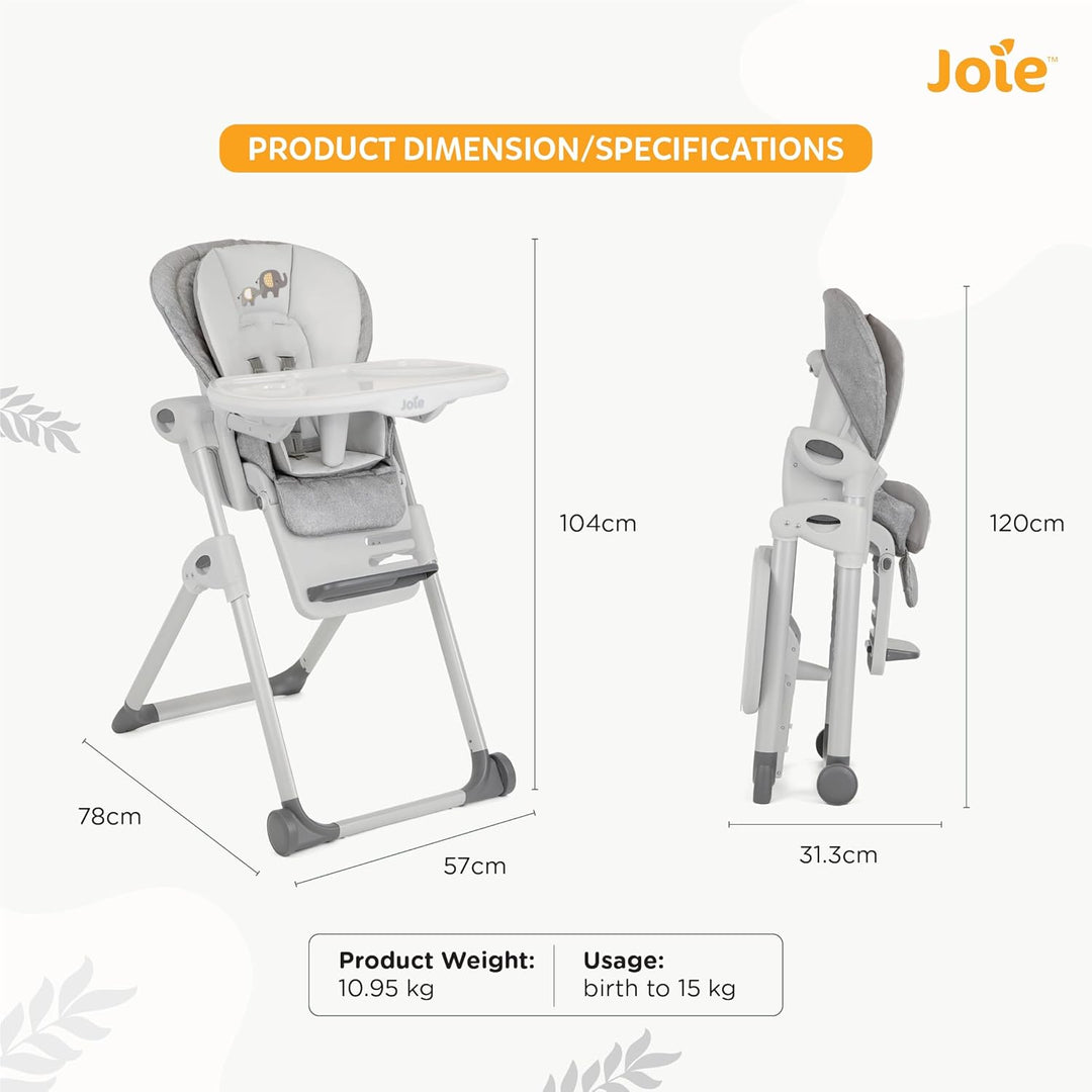 Joie™ Mimzy™ Recline High Chair Elephant Duo H1013DAELD000 at Zubaidas® - Pakistan’s No. 1 and the most trusted baby and kids store for over 50 years. Shop Online. Nationwide Delivery. Best Prices.