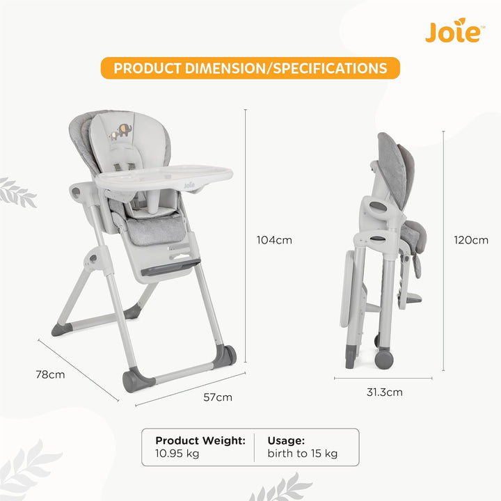 Joie™ Mimzy™ Recline High Chair Elephant Duo H1013DAELD000 at Zubaidas® - Pakistan’s No. 1 and the most trusted baby and kids store for over 50 years. Shop Online. Nationwide Delivery. Best Prices.