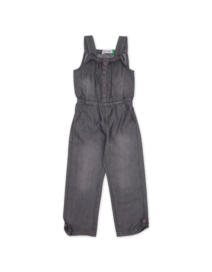 Zubaida's Jumpsuit Girls Denim Char Coal for Girls