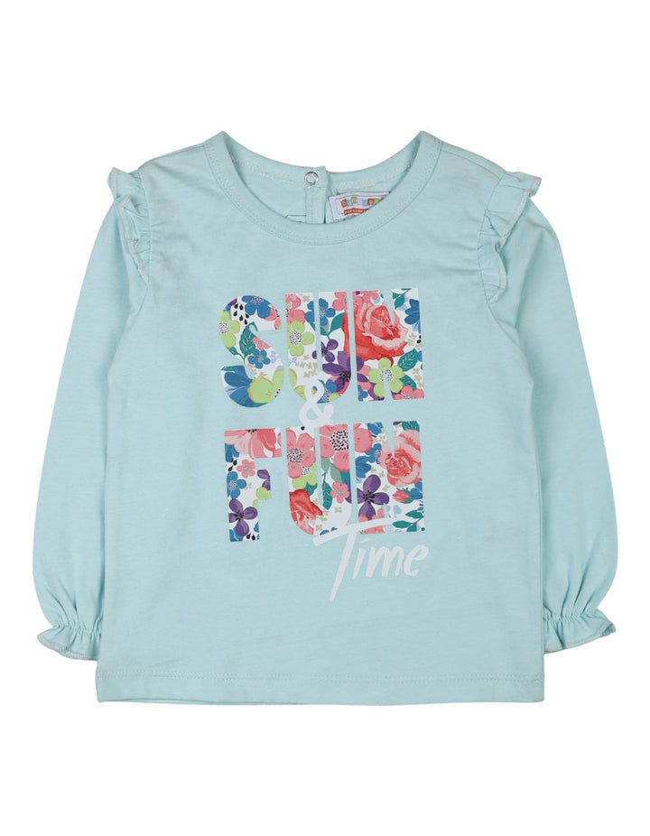 Kid Girls Winter Fashion Tops Bambies Sun and Fun Time Light Blue at Zubaidas