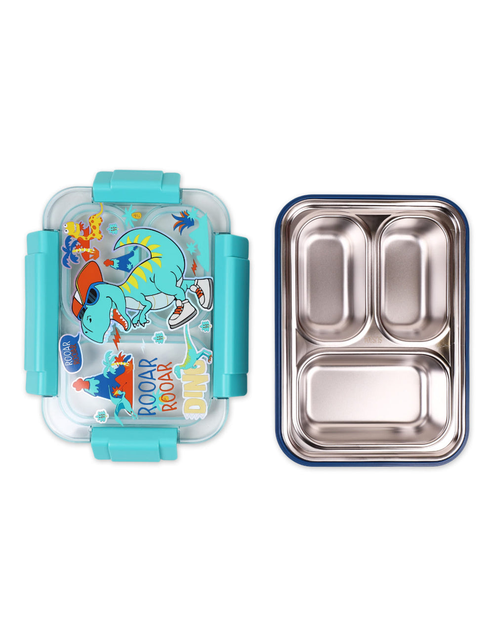 Lunch Box Dino Stainless Steel. 3 Compartments Bento Box. Shop Premium Online from Zubaidas® - Pakistan’s No. 1 and the most trusted baby and kids store for over 50 years. Nationwide Delivery. Best Prices.