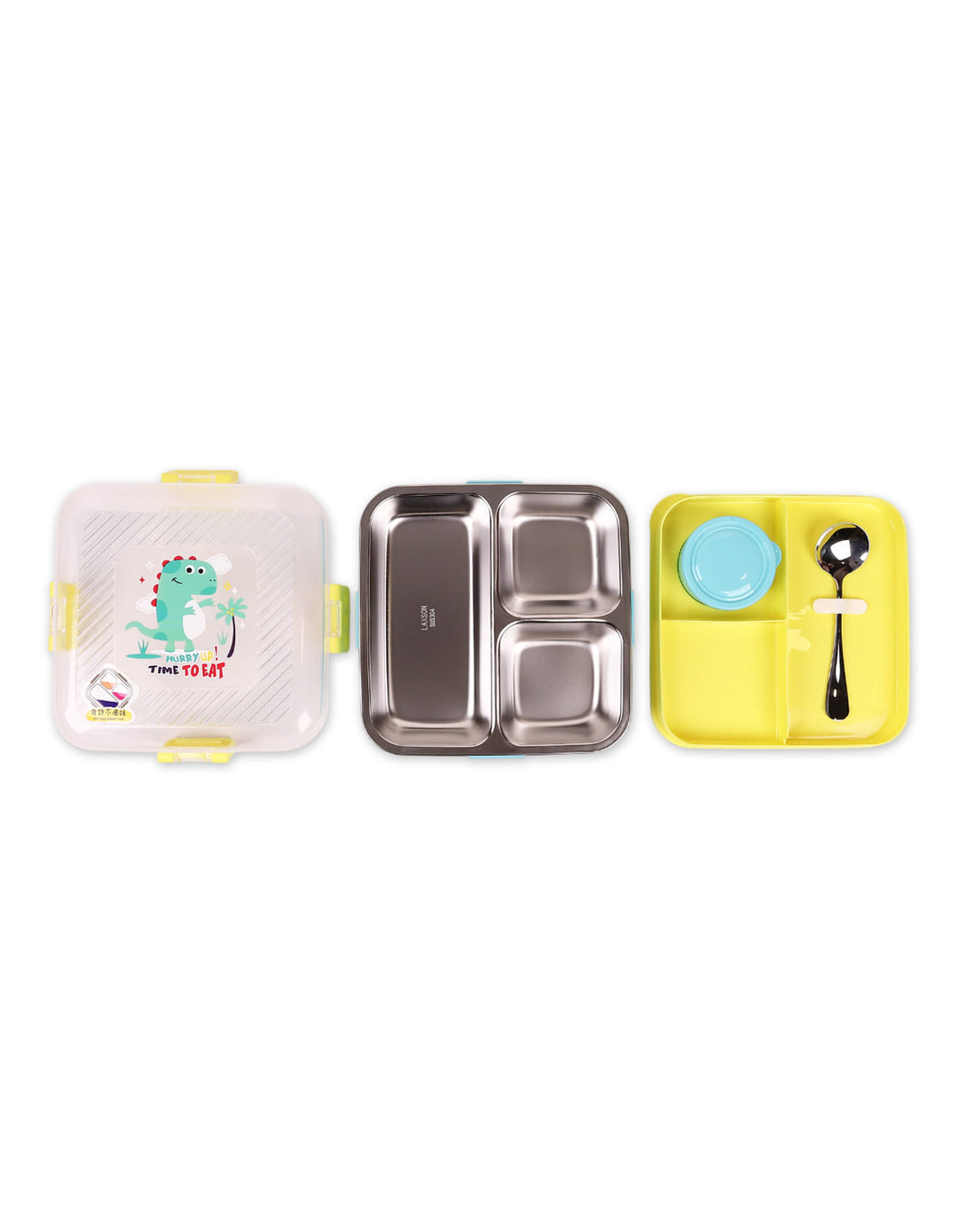 Lunch Box Stainless Steel with Compartments, Spoon &amp; Side Container – Safe, Durable &amp; Perfect for School from Zubaidas® - Pakistan’s No. 1 and the most trusted baby and kids store for over 50 years. Nationwide Delivery. Best Prices.