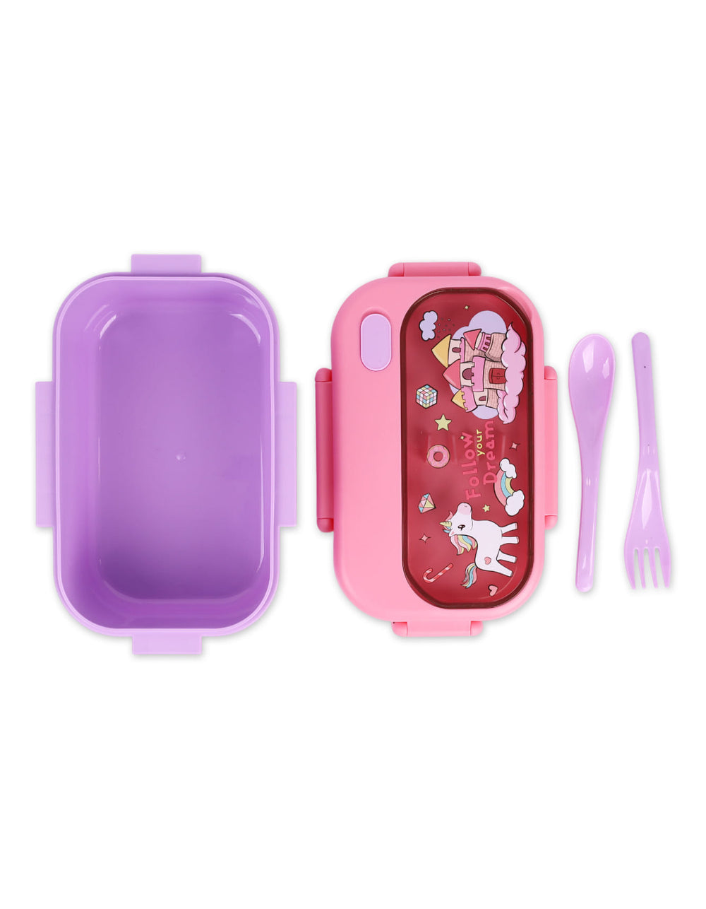 Lunch Box Unicorn Theme with Spoon & Fork. Shop Premium Lunch Boxes Online from Zubaidas® - Pakistan’s No. 1 and the most trusted baby and kids store for over 50 years. Nationwide Delivery. Best Prices.