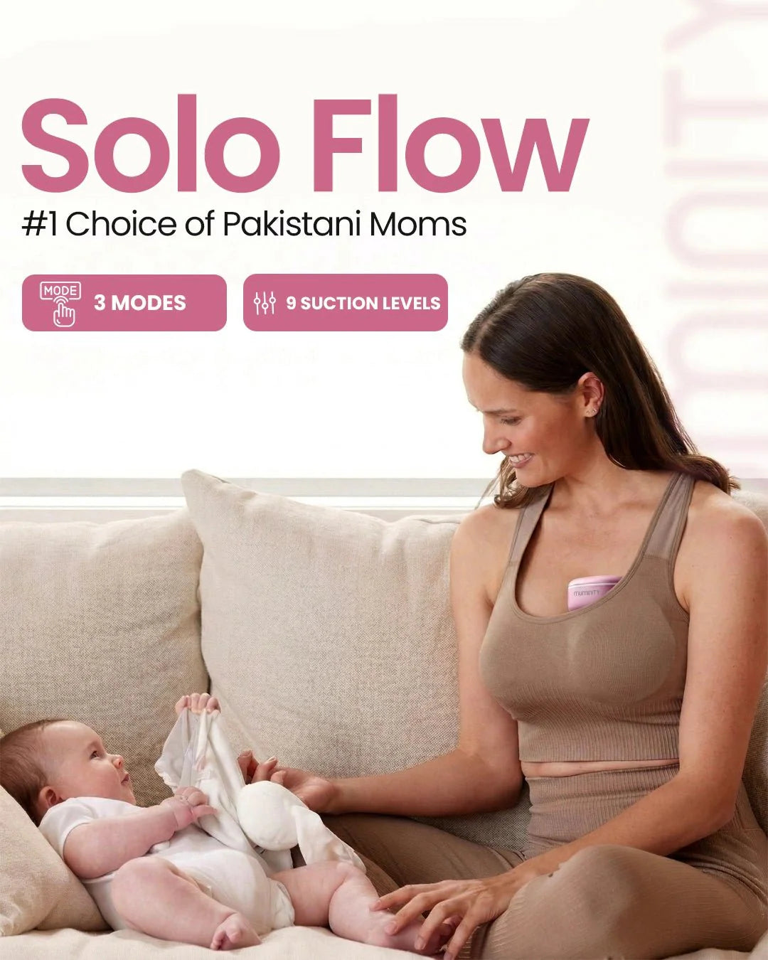 Muminity Solo Flow Pro Wearable Electric Breast Pump at Zubaidas Best Online Baby Shop in Pakistan