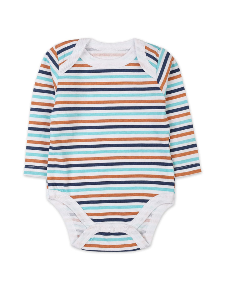 Newborn 3 Pieces Winter Outfit Bambies Stripes Navy Rust at Zubaidas Pakistan