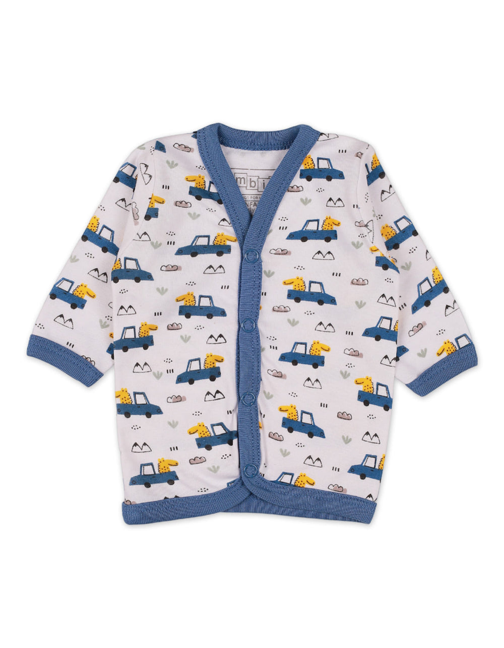 Newborn Baby Boys Sleep Suits Bambies Dino White and Blue at Zubaidas Pakistan