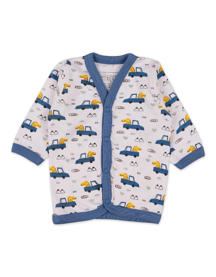 Newborn Baby Boys Sleep Suits Bambies Dino White and Blue at Zubaidas Pakistan