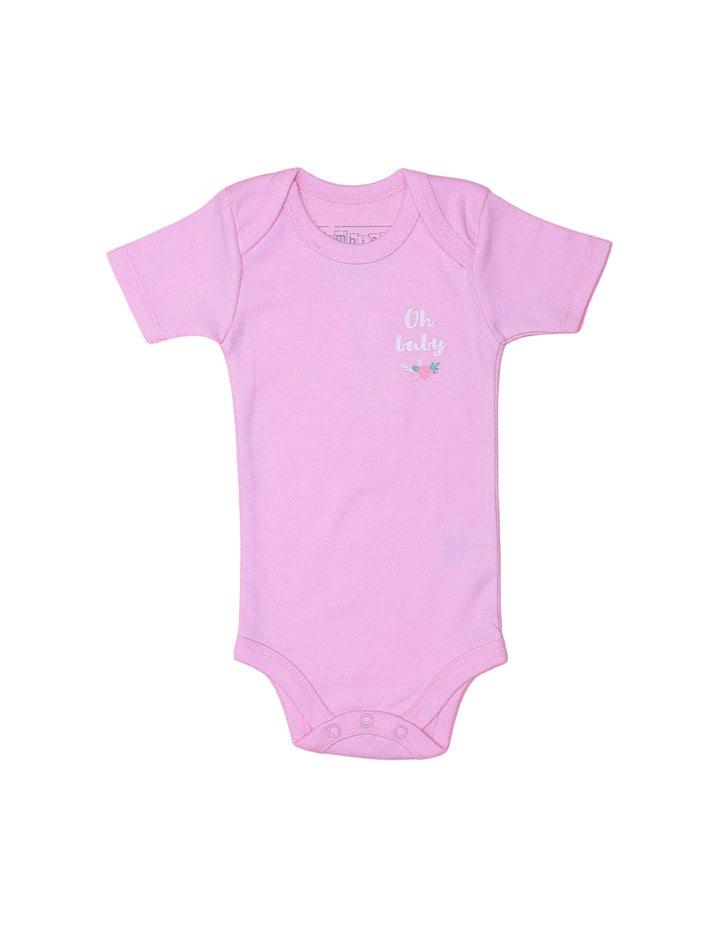 Newborn Baby Girls Body Suits Pack of 3 Bambies Floral Pink at Zubaidas Official