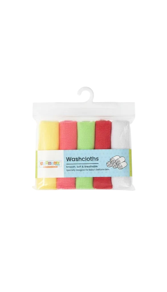 Newborn Baby Wash Cloth / Face Towel Pack of 5 at Zubaidas