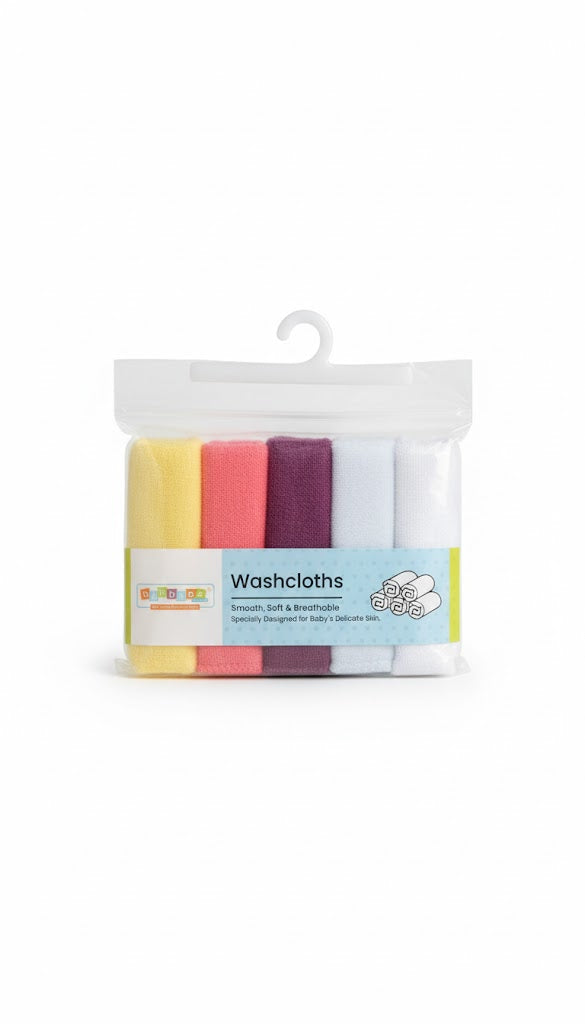Newborn Baby Wash Cloth / Face Towel Pack of 5 at Zubaidas