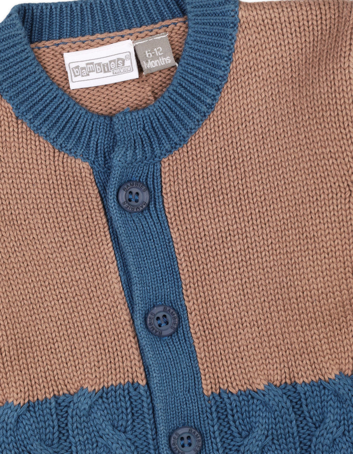 Newborn Baby Winter Two Tone Rompers Bambies Brown and Blue at Zubaidas Pakistan