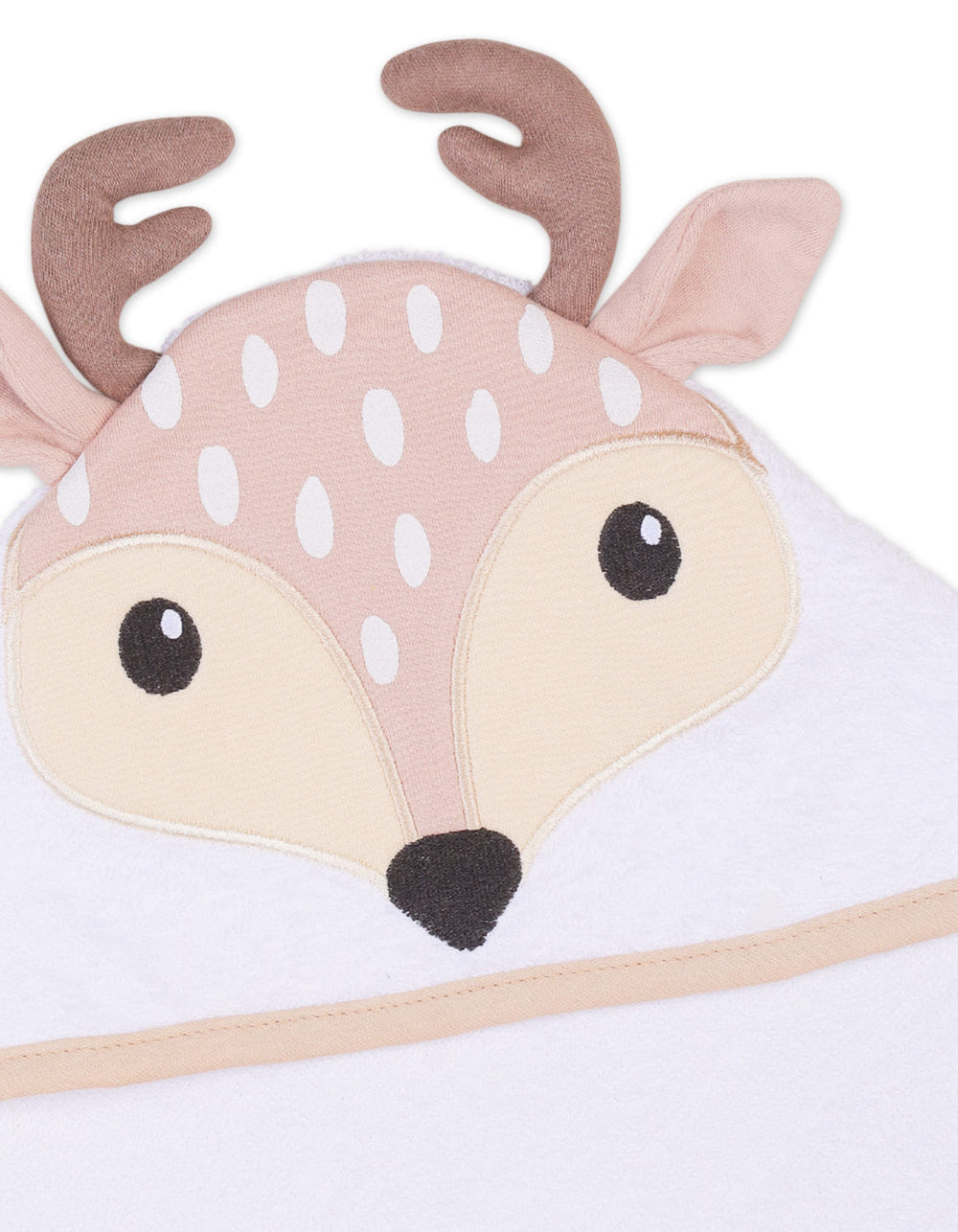 Newborn Bath Towel Hooded Deer White and Beige at Zubaidas Official Pakistan