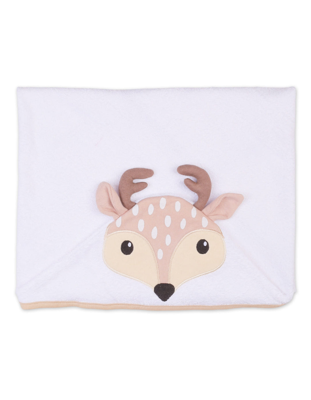 Newborn Bath Towel Hooded Deer White and Beige at Zubaidas Online Pakistan