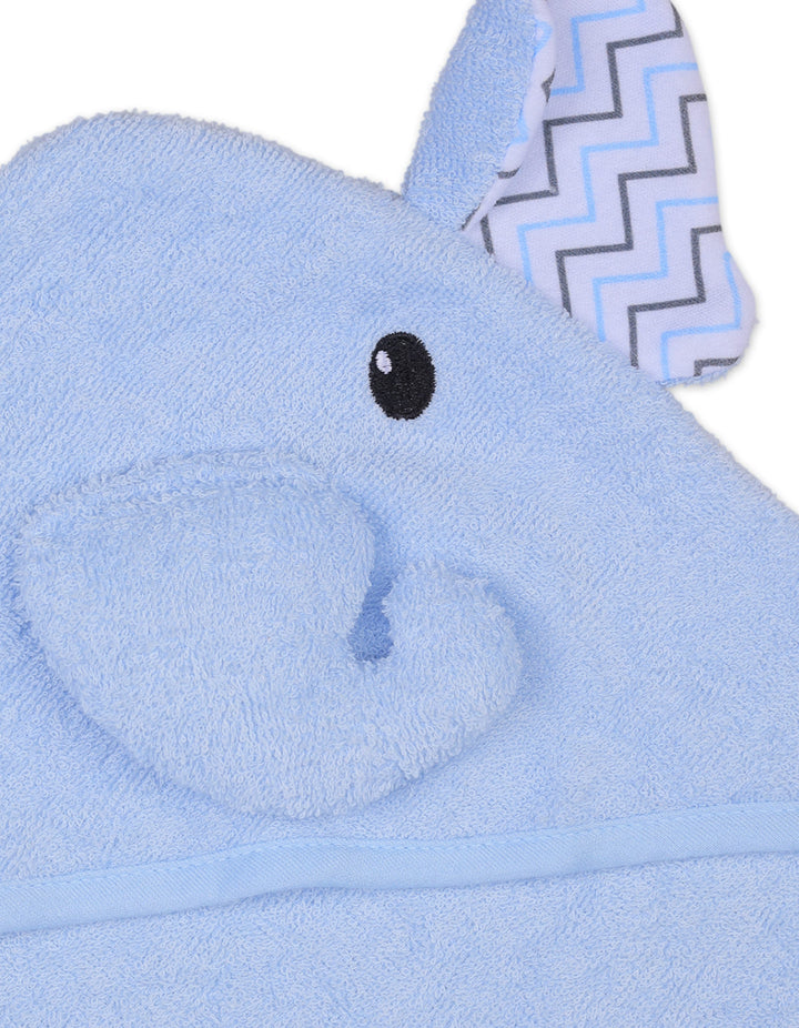 Newborn Boys Bath Towel Hooded Elephant Blue at Zubaidas Official Pakistan