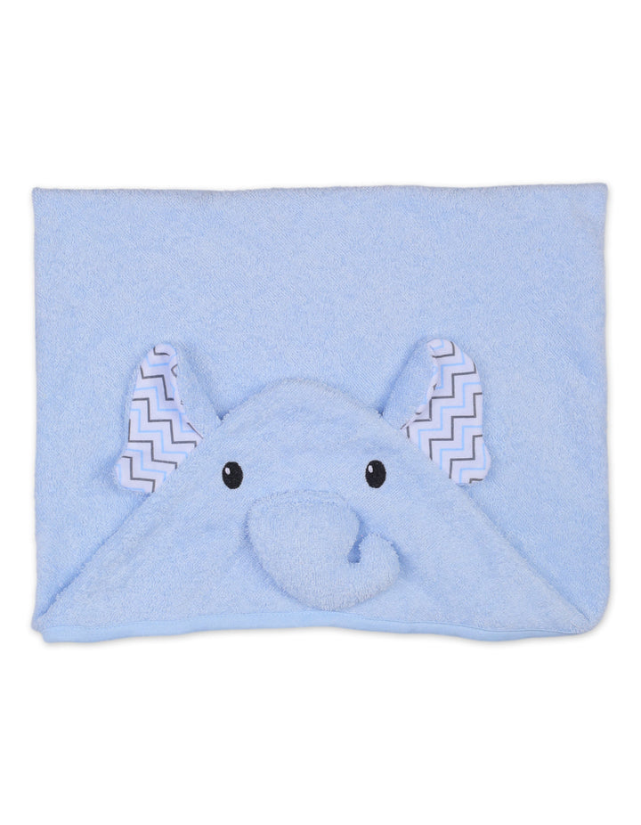 Newborn Boys Bath Towel Hooded Elephant Blue at Zubaidas Online Pakistan