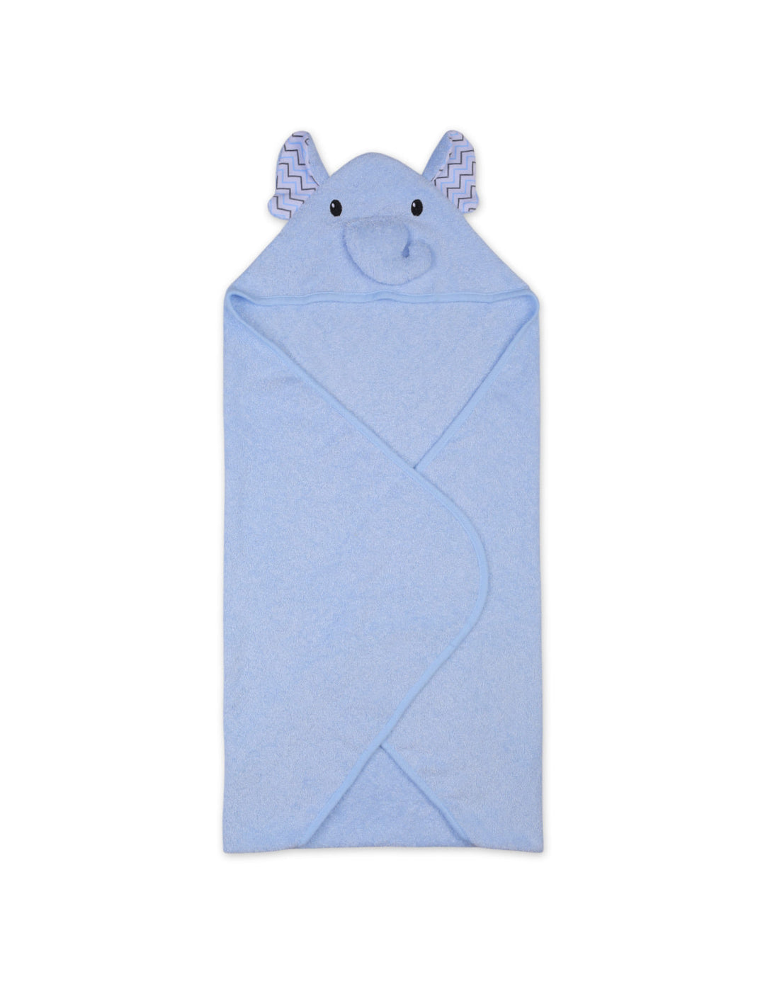 Newborn Boys Bath Towel Hooded Elephant Blue at Zubaidas