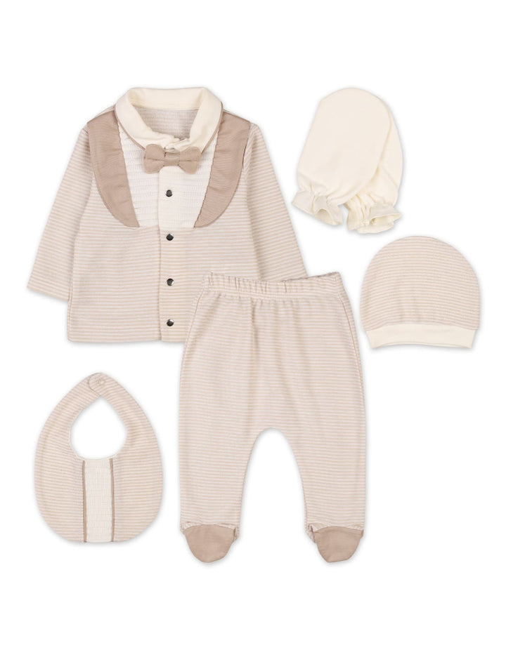 Newborn Boys Suit Beige Premium Turkish Collection at Zubaidas