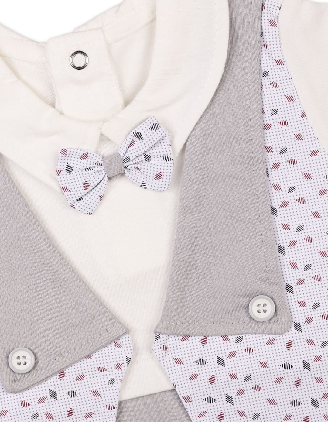 Newborn Boys Summer Romper Grey and White Premium Turkish Collection at Zubaidas Official Pakistan