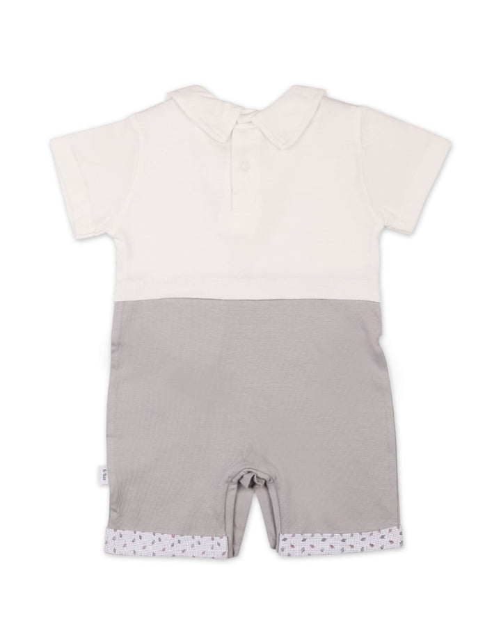 Newborn Boys Summer Romper Grey and White Premium Turkish Collection at Zubaidas Online Pakistan