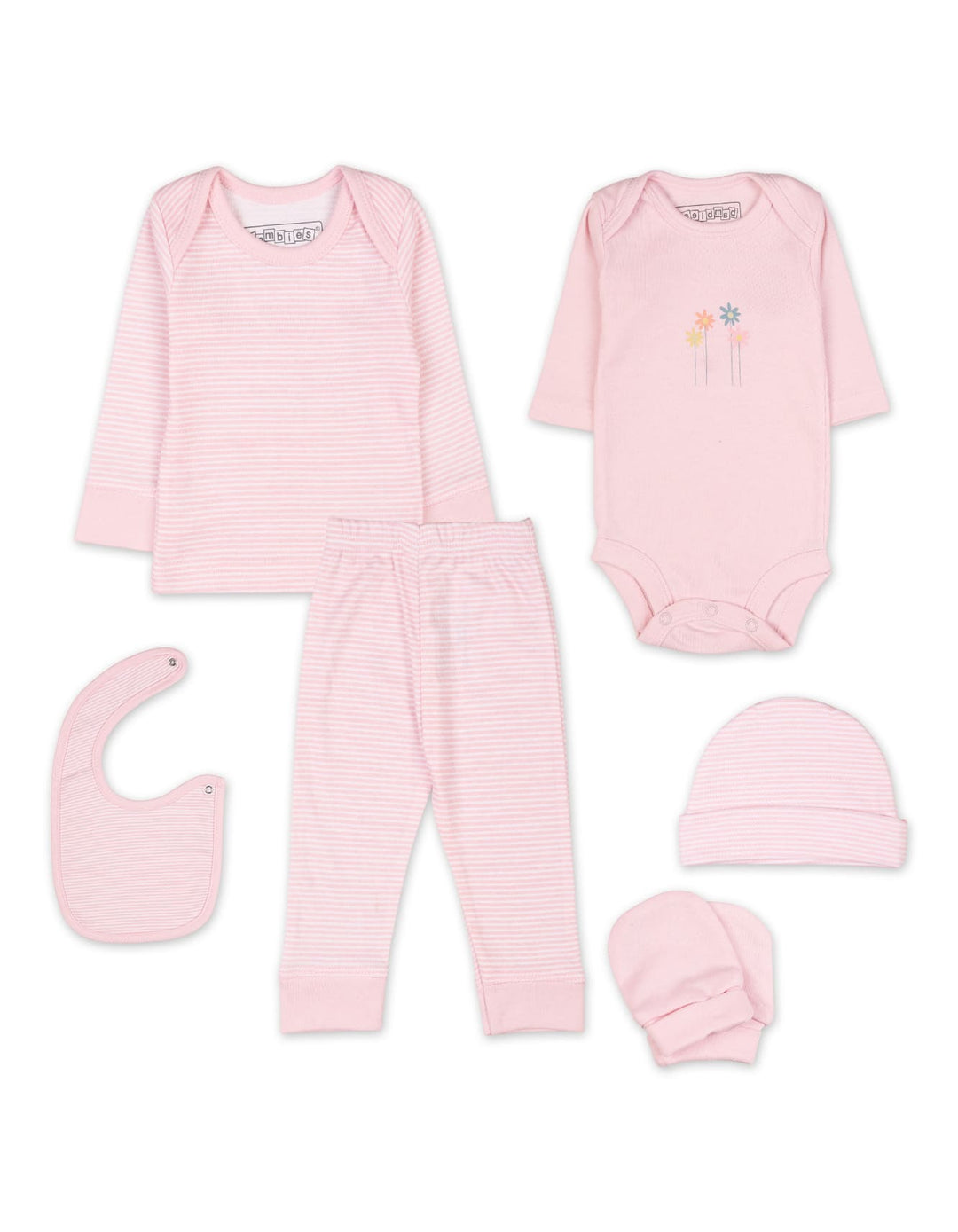 Newborn Gift Set Bambies 6 Pieces Pink at Zubaidas